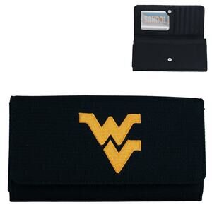 West Virginia Mountaineers Black with Team Logo Debbie Fabric Wallet, NCAA